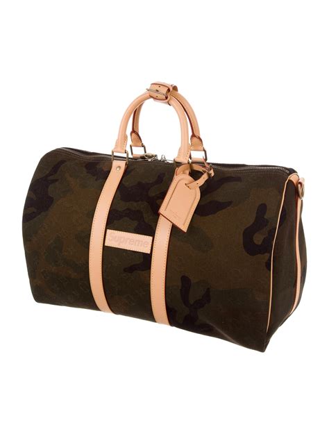 louis vuitton supreme camo keepall|supreme x Louis Vuitton collection.